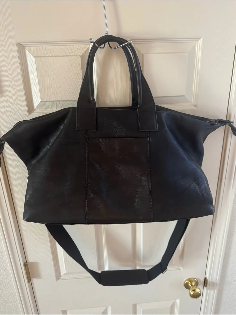 Kenneth Cole Black Leather Duffel Bag